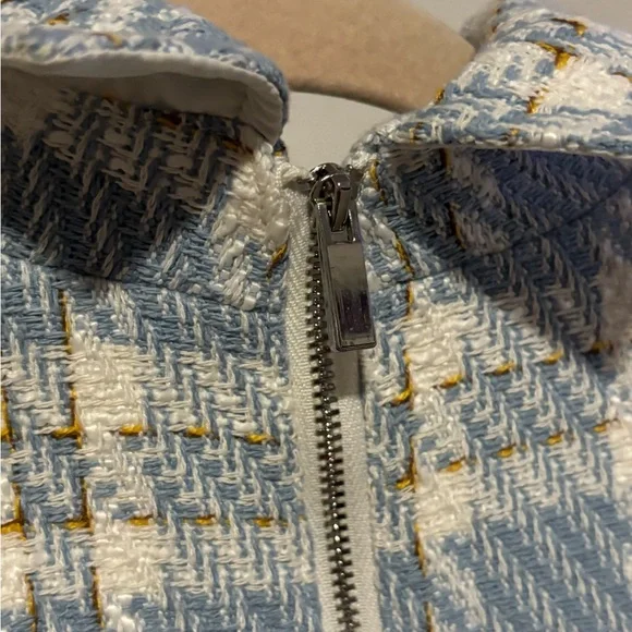 Ivy City Co Long Sleeve Blue and Cream MyKayla thick Plaid Dress - Picture 4 of 7